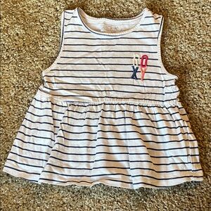 Roxy Kids Navy and White Striped Tank Top